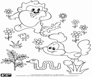 Coloriage Baby Taz et Baby Bip Bip