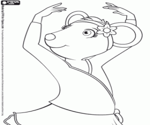 Coloriage La ballerine Gracie avec une fleur