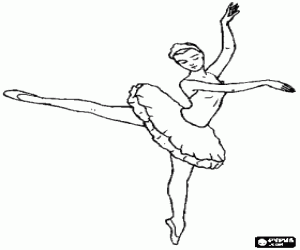 Coloriage Ballet - Danseur dans l'action