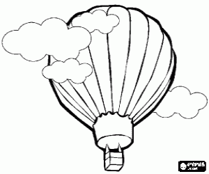Coloriage Ballon dans les nuages