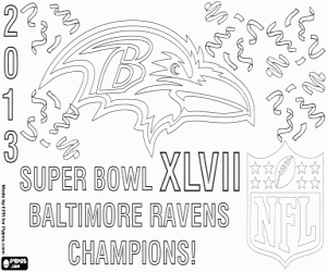 Coloriage Baltimore Ravens, Super Bowl 2013