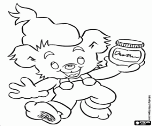 Coloriage Bamse le nounours avec miel spécial