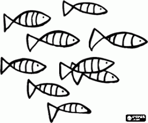 Coloriage Banc de poissons