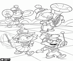 Coloriage Bande musicale de Petits Einsteins