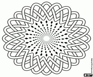 Coloriage Bandes entrelacées avec un centre
