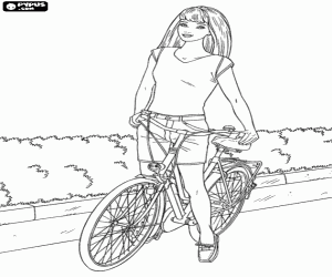 Coloriage Barbie à vélo