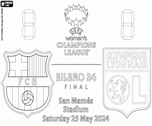 Coloriage Barcelone-Lyon, finale 2023-2024