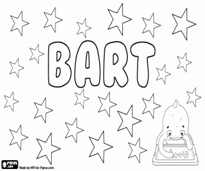 Coloriage Bart, nom pour garçon