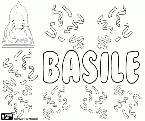Coloriage Basile, nom d'origine grecque