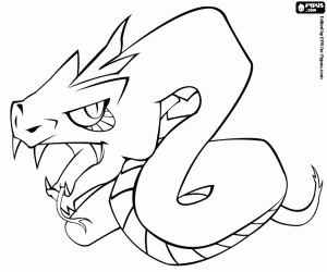 Coloriage Basilic, le roi des serpents