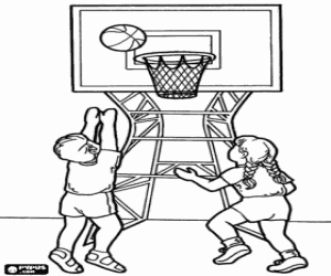 Coloriage Basket-ball et enfants