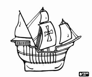 Coloriage Bateau antique - Carabela