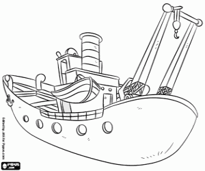 Coloriage Bateau de pêche
