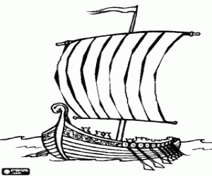 Coloriage Bateau de Viking