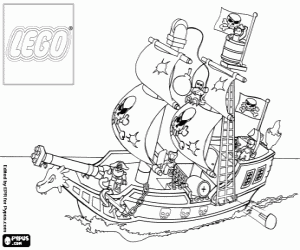 Coloriage Bateau pirate de Lego