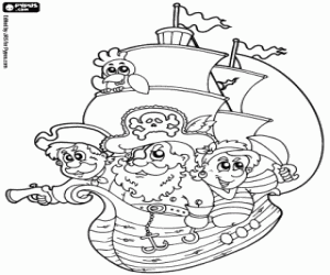 Coloriage Bateau pirate