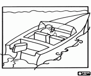 Coloriage Bateau à moteur hors-bord