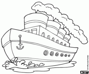Coloriage Bateau à vapeur