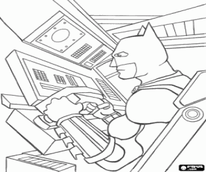 Coloriage Batman dans la Batmobile