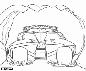 Coloriage La Batmobile et la Batcave