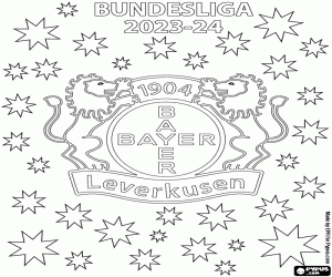 Coloriage Bayer Leverkusen, champion 2023-2024
