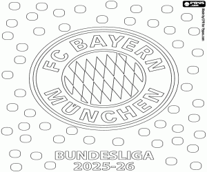 Coloriage Bayern, champion de Bundesliga 2025-2026