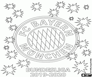 Coloriage Bayern Munich, champion 2019-2020
