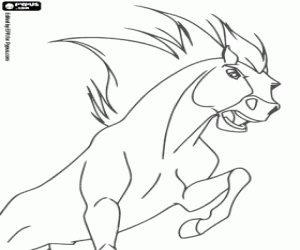 Coloriage Le beau cheval sauvage Spirit