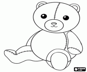 Coloriage Beau nounours ou ours en peluche