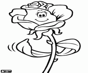 Coloriage Belle rose avec épines