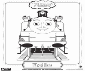 Coloriage Belle, une locomotive, une amie de Thomas