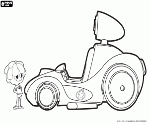 Coloriage Bello avec une voiture de sport puissante