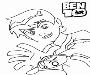 Coloriage Ben 10 et le Omnitrix 