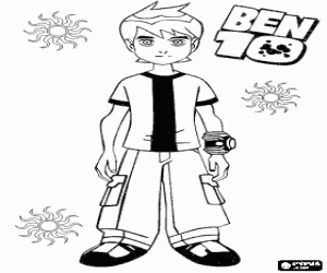 Coloriage Ben 10 et l'Omnitrix avec le logo