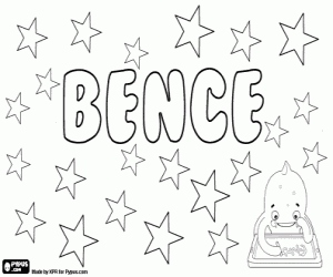 Coloriage Bence, nom hongrois pour enfant