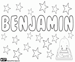 Coloriage Benjamin, nom biblique