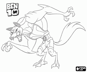 Coloriage BenLoup-Garou, un alien de Ben 10
