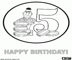 Coloriage Bert et cinq melons pendant 5 ans