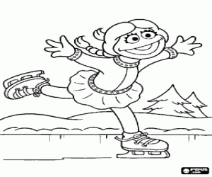 Coloriage Betty Lou et patinage sur glace