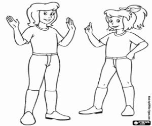 Coloriage Bibi et Tina, jeunes cavalières
