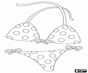 Coloriage Bikini, maillot de bain deux pièces