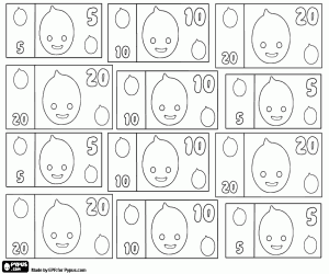 Coloriage Billets de Pypus de 5, 10 et 20