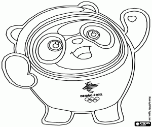 Coloriage Bing Dwen Dwen, mascotte Pékin 2022