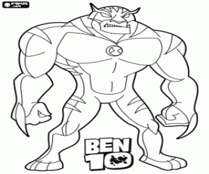 Coloriage Bingalosaure, alien de Ben 10