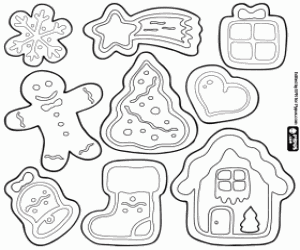 Coloriage Biscuits de Noël décorés