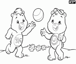 Coloriage Bisounours avec un ballon