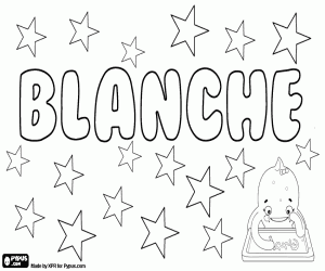 Coloriage Blanche, nom anglais et français