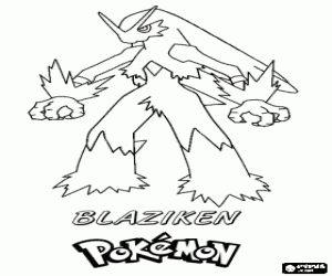 Coloriage Blaziken, un Pokemon