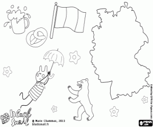 Coloriage Blinky survolant Allemagne