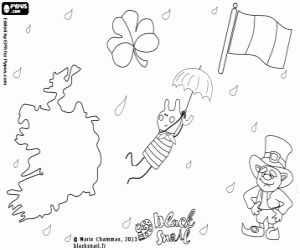 Coloriage Blinky volant au-dessus de l'Irlande